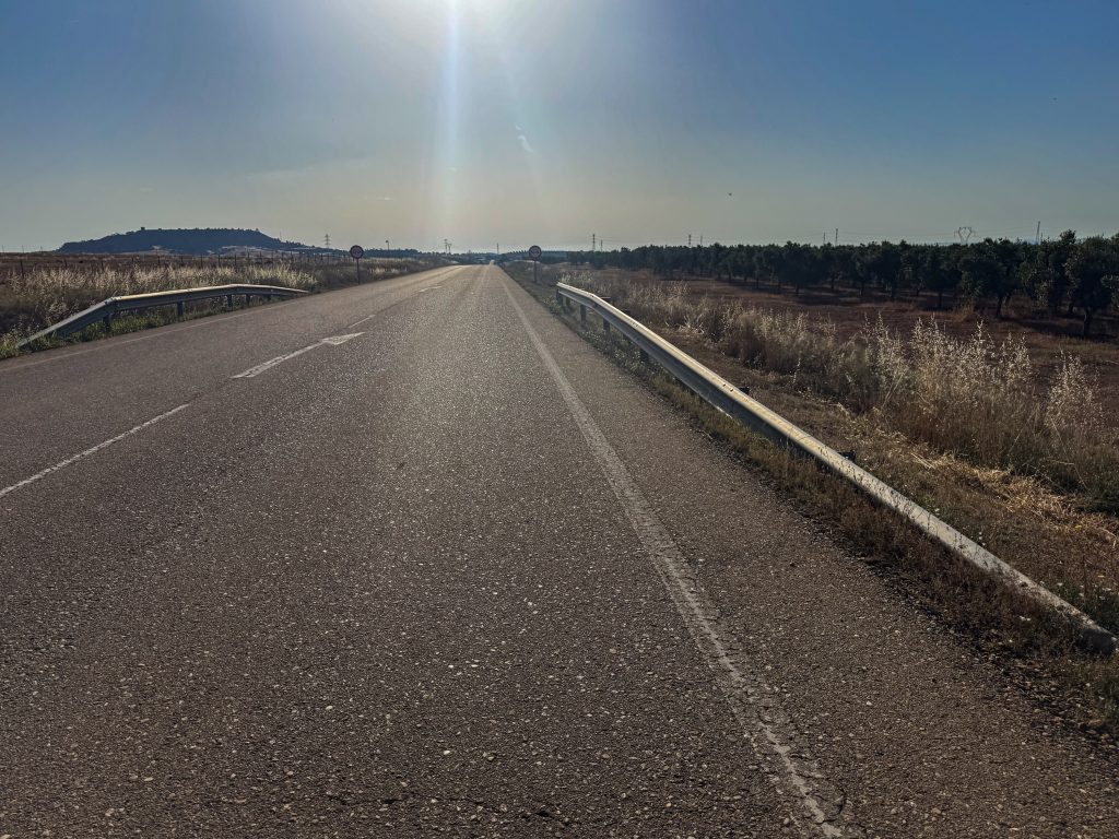 Morning sun over the road