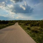 The open road as evening closes in